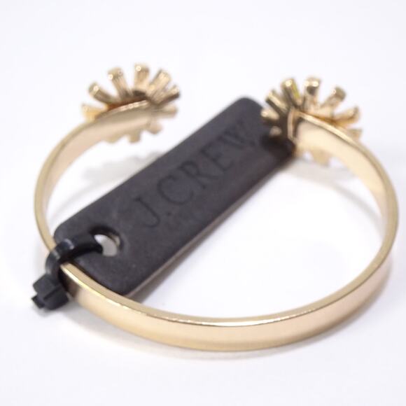 J.Crew Women's Crystal Baguette Flower Burst Open End Cuff Bracelet NWT 26 - Picture 6 of 6